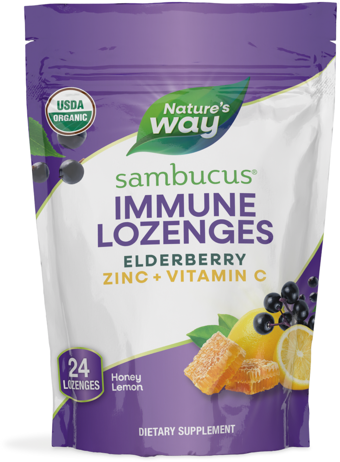 <{%PRIMARY_12089%}>Nature's Way® | Sambucus Immune Lozenges, 24 lozenges, Honey Lemon