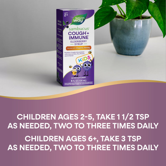 <{%DETAIL2_13315%}>Nature's Way® | Sambucus Kids Cough +♢ Immune* Elderberry Syrup