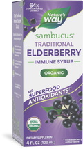 <{%PRIMARY_15796%}>Nature's Way® | Sambucus Traditional Elderberry Immune Syrup, 4 fl oz (120 ml), Berry