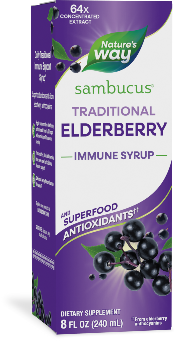 <{%PRIMARY_15332%}>Nature's Way® | Sambucus Traditional Elderberry Immune Syrup, 8 fl oz (240 ml), Elderberry