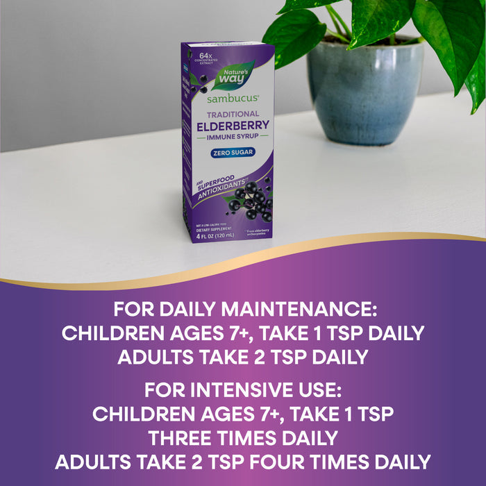 <{%DETAIL2_6971%}>Nature's Way® | Sambucus Zero Sugar Traditional Elderberry Immune Syrup - product recommendations