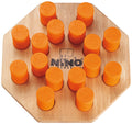 Shake N'Play, jeu de mémoire pour enfants avec 16 shakers (8 paires) plastique orange, sur plateau bois
