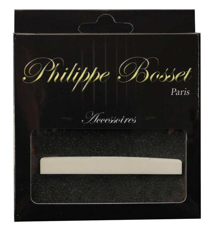 Sillet de chevalet pour guitare classique, compensé, os (80 x 3 x 9 mm)