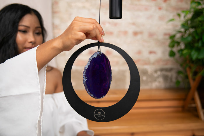 CHIMES SONIC ENERGY AGATE 50", NOIR