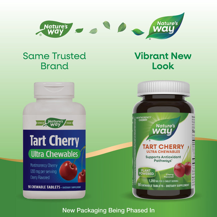 <{%MAIN1_15831%}>Nature's Way® | Tart Cherry Ultra Chewables - package updates old to new