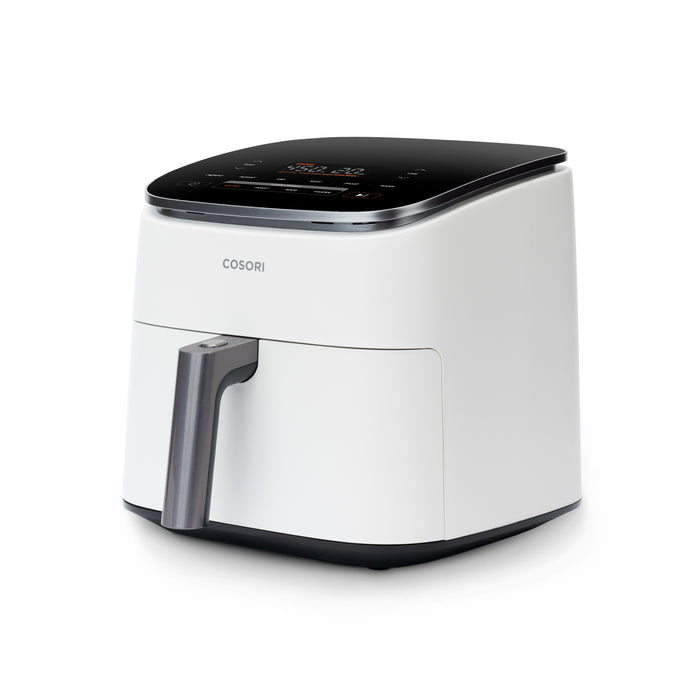 COSORI TurboBlaze 6-quart air fryer cream color side view