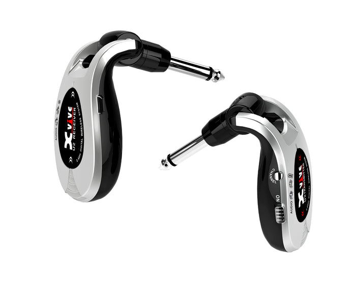 Système sans-fil pour guitare U2, bande de fréquence 2.4 GHz, conversion A/D 24-bit, câble USB, argent